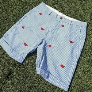 Brooks brothers Seer sucker shorts with watermelon 🍉 print! 32 waist